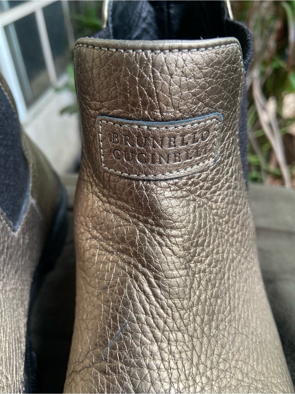 Brunello Cucinelli Metallic Gold Leather Chelsea Boot - Picture 2 of 14